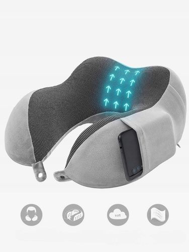 Poduszka podróżna ortopedyczna do spania rogal zagłówek turystyczna memory na Arena.pl