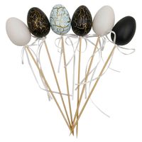 JAJKA NA PIKU CZARNE BIAŁE ZŁOTE OZDOBY WIELKANOCNE DEKORACJA ŚWIĄTECZNA