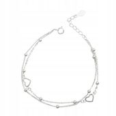 Bransoletka srebrna Serce Kulki