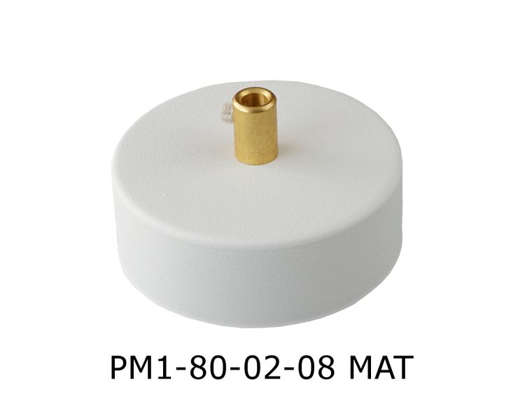 Podsufitka metalowa 1 otwór 80mm kolor biały+ mosiądz zdjęcie 1