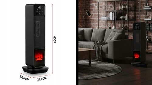 Termowentylator farelka nagrzewnica elektryczna kolumnowy kominek + na Arena.pl