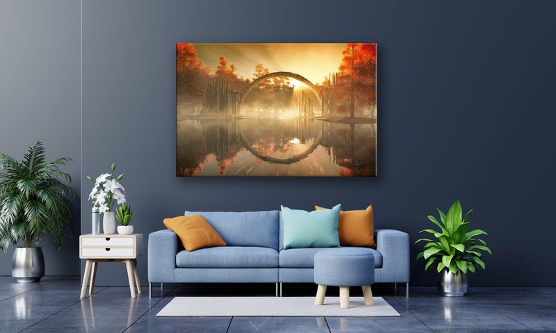 OBRAZ NA PŁÓTNIE 113 Jezioro 90x60cm zdjęcie 4
