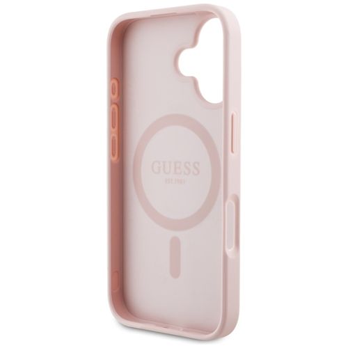 Guess Grained Printed Flower Pattern MagSafe - Etui do iPhone 16 (różowy) na Arena.pl