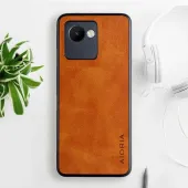 Etui AIORIA LEATHER do Realme C30 / Realme Narzo 50i Prime pomarańczowy