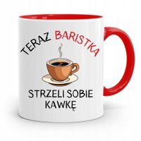 Dla Baristy Baristki Kawiarki Kubek Czerwony Z Nadrukiem Ze Zdjęciem