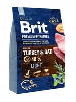 BRIT Premium By Nature Light Turkey and Oat sucha karma dla psa 3 kg