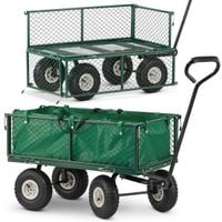 Wózek ogrodowy transportowy taczka z siatką HIGHER 450kg + plandeka