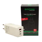 PATONA Premium Ładowarka GaN PD100W 2xUSB-C 1xUSB-A PD3.0 QC3.0 kolor biały