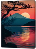 Obraz 70x100cm Góra Wieczorem