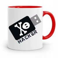 Kubek Czerwony Informatyka Programisty Hacker Z Nadrukiem Ze Zdjęciem