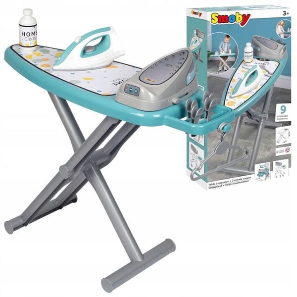 SMOBY DESKA DO PRASOWANIA ZE STACJĄ PAROWĄ ZESTAW DO ODGRYWANIA RÓL AGD 3+ zdjęcie 1