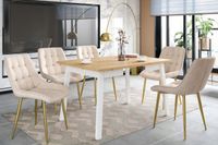 stół st14-fx dąb artisan /biały/ 90x90(125)