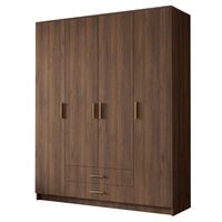 Szafa ADA I 160 cm - pojemna garderoba - ORZECH WARMIA+ZŁOTY