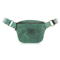 saszetka damska skórzana nerka w stylu vintage zielona paolo peruzzi