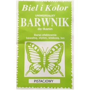 Barwnik do tkanin "Motyl", pistacjowy, Biel i Kolor, 10 g