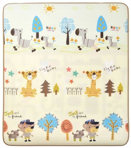 MATA EDUKACYJNA PIANKOWA ULICE ZWIERZĄTKA PASTEL 200X180 CM DUŻA DWUSTRONNA na Arena.pl