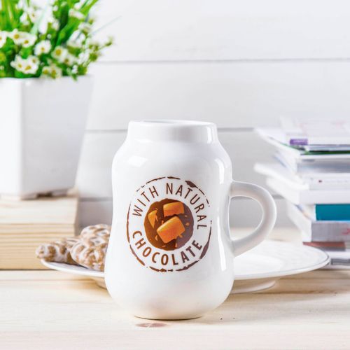 KUBEK CERAMICZNY CHOCOLATE BIAŁY 280 ml na Arena.pl