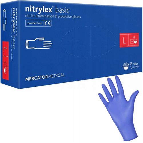 Rękawice Nitrylowe 100 szt. Nitrylex Basic Dark Blue 9-L na Arena.pl