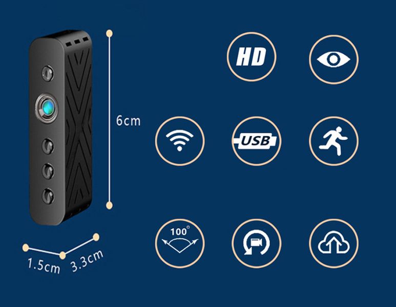 Mini szpiegowska kamera WIFI P2P FULL HD nocne IR