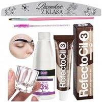 ZESTAW do henny + woda + pędzel + kieliszek BRĄZ 3 henna do brwi +