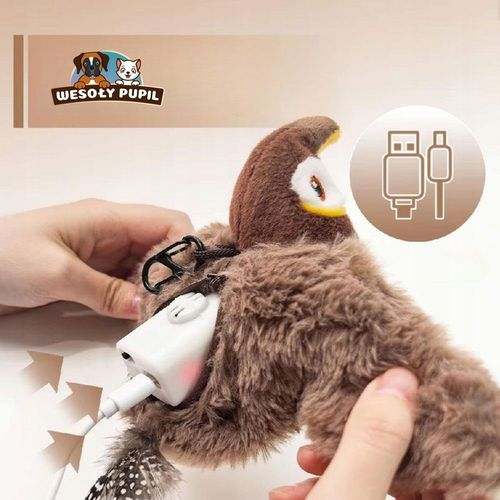 Zabawka dla kota INTERAKTYWNA latający PTAK z dźwiękiem na USB z na Arena.pl