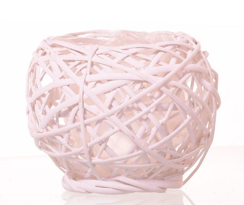 Osłonka wiklinowa, okrągła, biała na Arena.pl