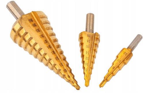 Zestaw wierteł stożkowych stopniowych HSS tytan 4-39 mm 3 szt. Falon-Tech na Arena.pl