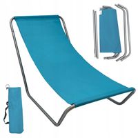 LEŻAK PLAŻOWY OGRODOWY SKŁADANY NA PLAŻĘ KRZESŁO FOTEL TORBA ELLA NIEBIESKI