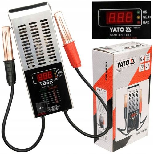 YATO CYFROWY TESTER AKUMULATORÓW MIERNIK NPIĘCIA 12V 150-1400Ah LCD YT-8311 na Arena.pl