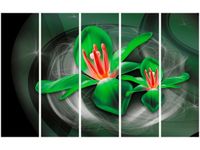 70CM 150CM OBRAZ 5 ELEM ZIELONE KOSMICZNE KWIATY JAKUB BANAŚ ŚCIENNY