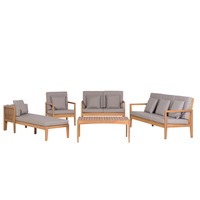 Zestaw ogrodowy z certyfikowanego drewna 7-osobowy szary PATAJA