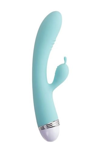 vibrator with clitoral stimulator flovetta by toyfa iris, silicone, mint, na Arena.pl