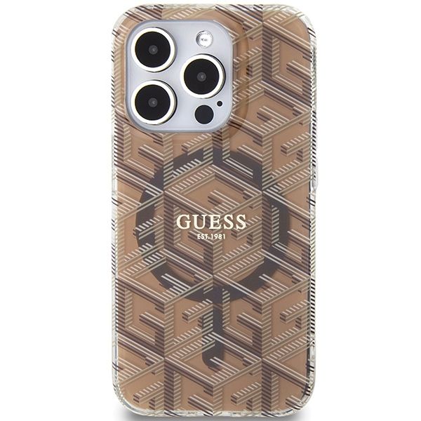 Etui Guess do iPhone 15 Pro, Brązowy, MagSafe zdjęcie 3