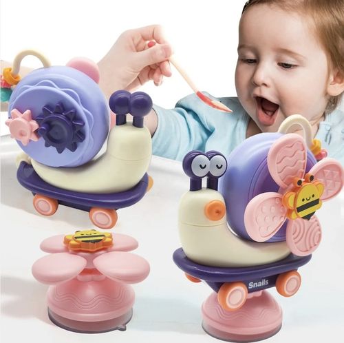 INTERAKTYWNY SENSORYCZNY ŚLIMAK 4w1 SPINER Z PRZYSSAWKĄ DLA NIEMOWLĄT na Arena.pl