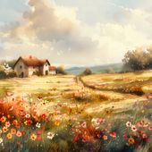Plakat 100x100cm Sielski Domek