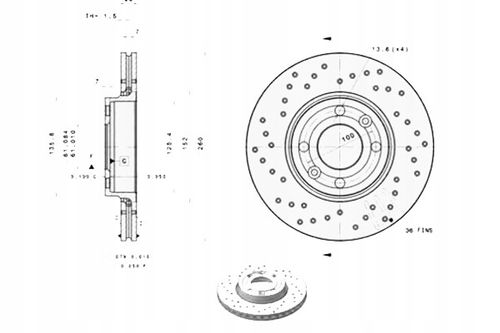 TARCZA HAM PRZOD 258X22 V BREMBO na Arena.pl
