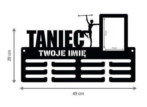 Wieszak na medale TANIEC ramka na zdjęcie twoje imię dowolny tekst  401.1 na Arena.pl