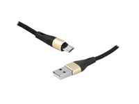 KABEL USB-A MicroUSB CZARNY 1M MOCNY OPLOT SZYBKIE ŁADOWANIE I TRANSFER