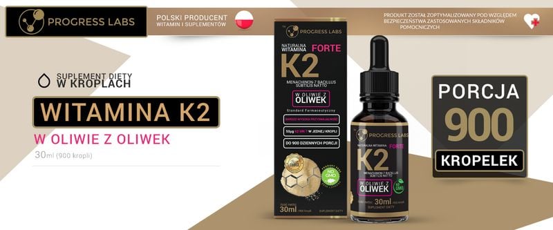 Progress Labs Witamina K2 Mk7 Natto Forte Mocne Krople 30ml 900 Kropli