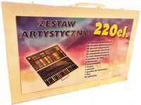 Zestaw artystyczny do malowania w walizce DREWNO