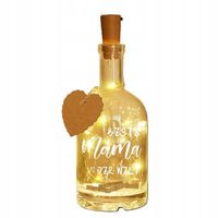 Butelka dekoracyjna LED prezent dla mamy świecąca ozdoba napis grawer