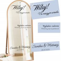 NAKLEJKA NA LUSTRO naklejki personalizowane na wesele ślub imprezę
