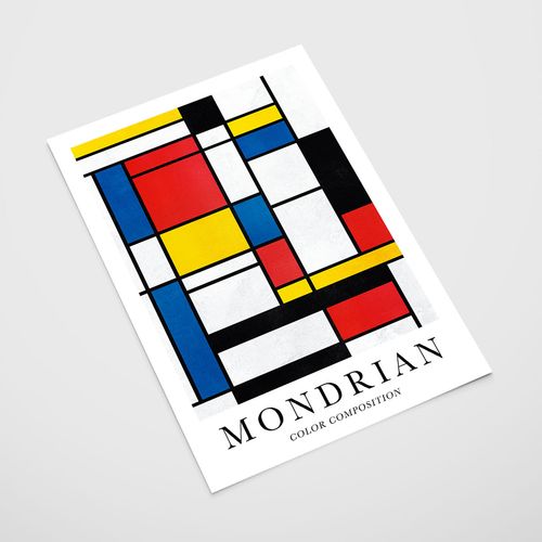 Plakat mondrian kompozycja kolorystyczna 61x91 cm na Arena.pl