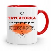 Dla Tatuażystki Tatuażysty Kubek Czerwony Prezent Z Nadrukiem Ze Zdjęciem