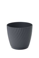 Doniczka okrągła Mika 19 z podstawką | Antracyt, Kształt Okrągły, Wymiary 18.5x17.2 cm, Kolor Antracyt, Form-Plastik