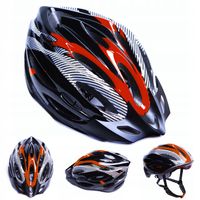 Kask rowerowy męski damski CZERWONY CZARNY miejski regulowany M L 54-62cm