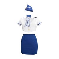 stewardess costume - s/m - blue/white