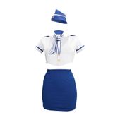 stewardess costume - s/m - blue/white