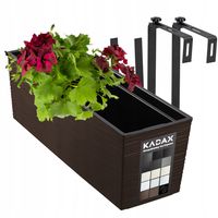 DONICZKA SKRZYNKA BALKONOWA UCHWYTY 19x56cm MOKKA