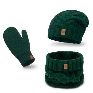 Zimowy komplet damski - czapka, komin, rękawiczki